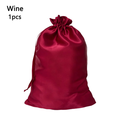 1/3Pcs Satin Drawstring Care Bag Custom Wigs Storage Dust Proof Packaging Pouch Purple Reusable Sack Handbag Shoes Travel Bag
