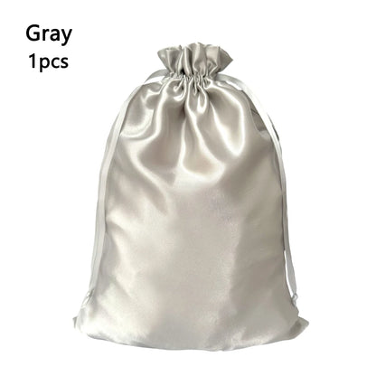 1/3Pcs Satin Drawstring Care Bag Custom Wigs Storage Dust Proof Packaging Pouch Purple Reusable Sack Handbag Shoes Travel Bag