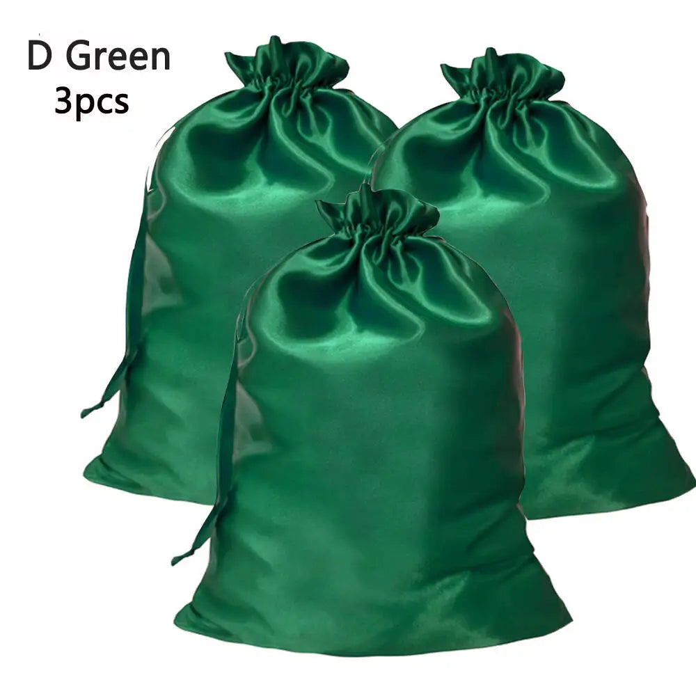 1/3Pcs Satin Drawstring Care Bag Custom Wigs Storage Dust Proof Packaging Pouch Purple Reusable Sack Handbag Shoes Travel Bag