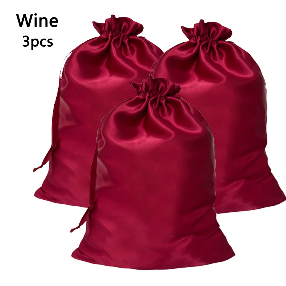 1/3Pcs Satin Drawstring Care Bag Custom Wigs Storage Dust Proof Packaging Pouch Purple Reusable Sack Handbag Shoes Travel Bag
