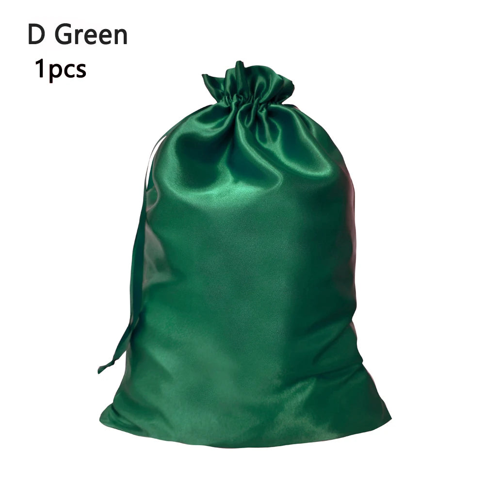 1/3Pcs Satin Drawstring Care Bag Custom Wigs Storage Dust Proof Packaging Pouch Purple Reusable Sack Handbag Shoes Travel Bag
