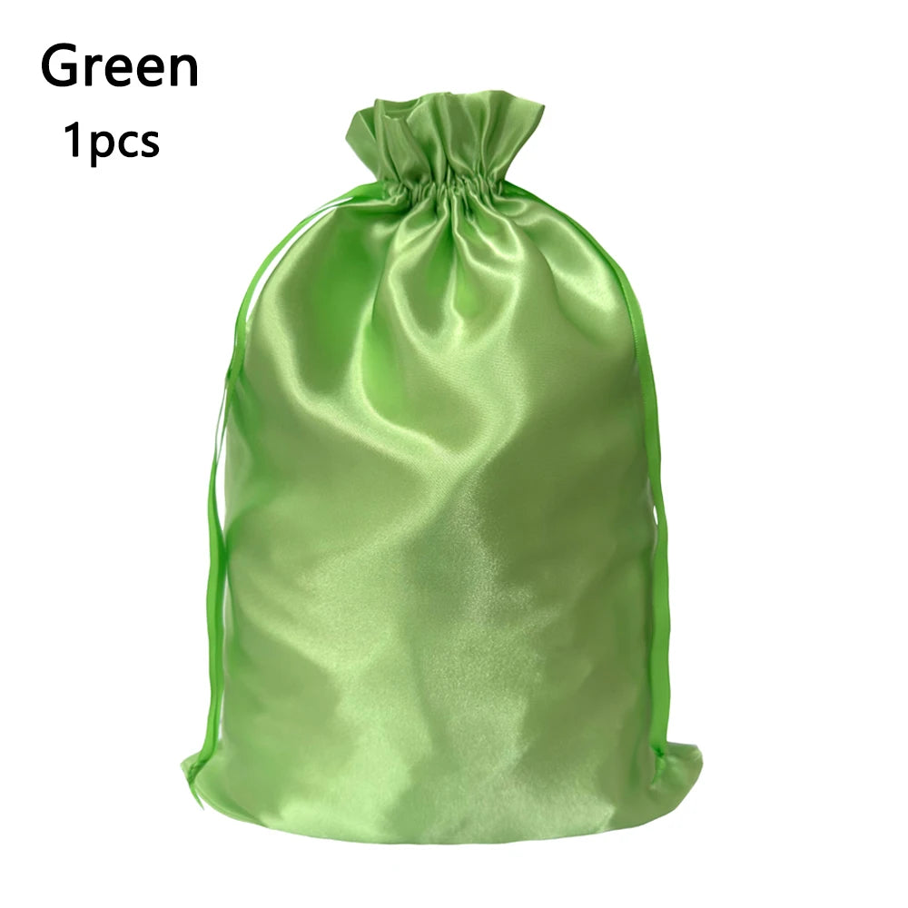 1/3Pcs Satin Drawstring Care Bag Custom Wigs Storage Dust Proof Packaging Pouch Purple Reusable Sack Handbag Shoes Travel Bag